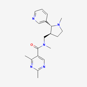 molecular formula C19H25N5O B6886190 N,2,4-trimethyl-N-[[(2R,3S)-1-methyl-2-pyridin-3-ylpyrrolidin-3-yl]methyl]pyrimidine-5-carboxamide 