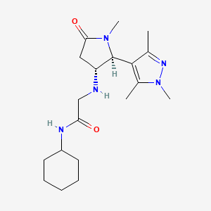 molecular formula C19H31N5O2 B6886354 N-cyclohexyl-2-[[(2S,3R)-1-methyl-5-oxo-2-(1,3,5-trimethylpyrazol-4-yl)pyrrolidin-3-yl]amino]acetamide 