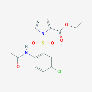 B068864 1H-Pyrrole-2-carboxylic acid, 1-((2-(acetylamino)-5-chlorophenyl)sulfonyl)-, ethyl ester CAS No. 173908-57-1