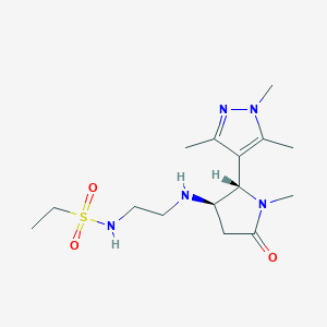 molecular formula C15H27N5O3S B6886444 N-[2-[[(2S,3R)-1-methyl-5-oxo-2-(1,3,5-trimethylpyrazol-4-yl)pyrrolidin-3-yl]amino]ethyl]ethanesulfonamide 