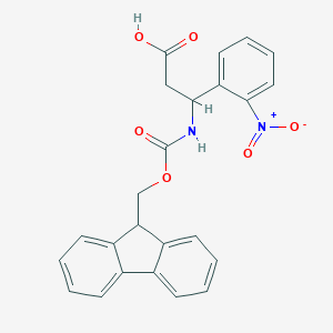 molecular formula C24H20N2O6 B068865 3-(9H-fluoren-9-ylmethoxycarbonylamino)-3-(2-nitrophenyl)propanoic Acid CAS No. 171778-06-6