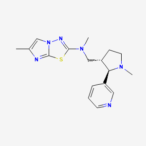 molecular formula C17H22N6S B6886799 N,6-dimethyl-N-[[(2R,3S)-1-methyl-2-pyridin-3-ylpyrrolidin-3-yl]methyl]imidazo[2,1-b][1,3,4]thiadiazol-2-amine 