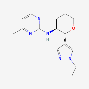 molecular formula C15H21N5O B6886868 N-[(2R,3S)-2-(1-ethylpyrazol-4-yl)oxan-3-yl]-4-methylpyrimidin-2-amine 