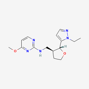 molecular formula C15H21N5O2 B6886872 N-[[(2R,3S)-2-(2-ethylpyrazol-3-yl)oxolan-3-yl]methyl]-4-methoxypyrimidin-2-amine 