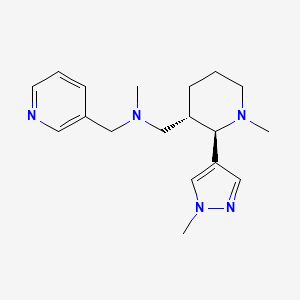 molecular formula C18H27N5 B6886897 N-methyl-1-[(2R,3S)-1-methyl-2-(1-methylpyrazol-4-yl)piperidin-3-yl]-N-(pyridin-3-ylmethyl)methanamine 