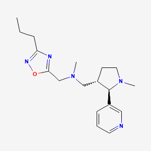 molecular formula C18H27N5O B6886903 N-methyl-1-[(2R,3S)-1-methyl-2-pyridin-3-ylpyrrolidin-3-yl]-N-[(3-propyl-1,2,4-oxadiazol-5-yl)methyl]methanamine 