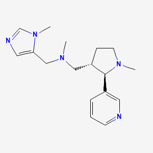 molecular formula C17H25N5 B6886908 N-methyl-N-[(3-methylimidazol-4-yl)methyl]-1-[(2R,3S)-1-methyl-2-pyridin-3-ylpyrrolidin-3-yl]methanamine 