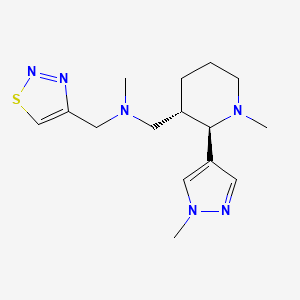 molecular formula C15H24N6S B6886993 N-methyl-1-[(2R,3S)-1-methyl-2-(1-methylpyrazol-4-yl)piperidin-3-yl]-N-(thiadiazol-4-ylmethyl)methanamine 