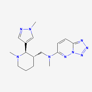 molecular formula C16H23N9 B6887201 N-methyl-N-[[(2R,3S)-1-methyl-2-(1-methylpyrazol-4-yl)piperidin-3-yl]methyl]tetrazolo[1,5-b]pyridazin-6-amine 