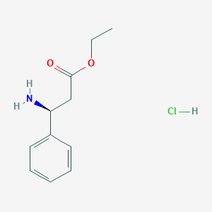 molecular formula C11H16ClNO2 B068873 (S)-Ethyl 3-amino-3-phenylpropanoate hydrochloride CAS No. 167834-24-4