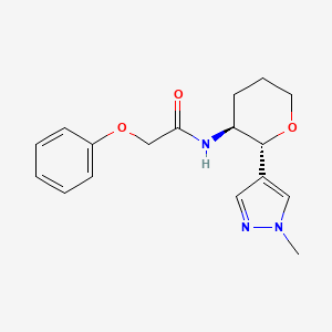 molecular formula C17H21N3O3 B6887328 N-[(2R,3S)-2-(1-methylpyrazol-4-yl)oxan-3-yl]-2-phenoxyacetamide 