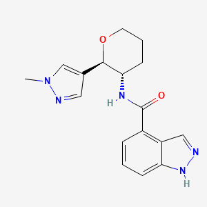 molecular formula C17H19N5O2 B6887340 N-[(2R,3S)-2-(1-methylpyrazol-4-yl)oxan-3-yl]-1H-indazole-4-carboxamide 