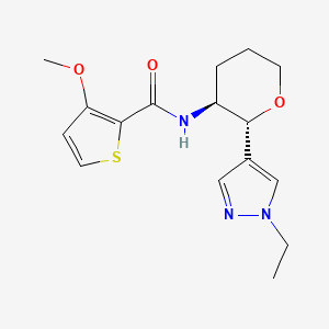 molecular formula C16H21N3O3S B6887372 N-[(2R,3S)-2-(1-ethylpyrazol-4-yl)oxan-3-yl]-3-methoxythiophene-2-carboxamide 