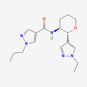 molecular formula C17H25N5O2 B6887461 N-[(2R,3S)-2-(1-ethylpyrazol-4-yl)oxan-3-yl]-1-propylpyrazole-4-carboxamide 