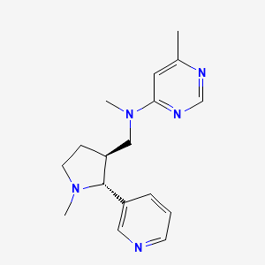 molecular formula C17H23N5 B6887466 N,6-dimethyl-N-[[(2R,3S)-1-methyl-2-pyridin-3-ylpyrrolidin-3-yl]methyl]pyrimidin-4-amine 