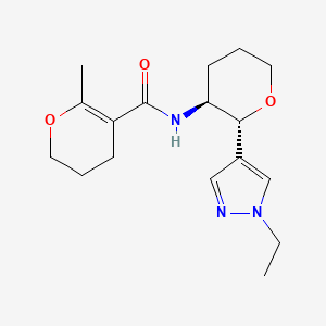 molecular formula C17H25N3O3 B6887468 N-[(2R,3S)-2-(1-ethylpyrazol-4-yl)oxan-3-yl]-6-methyl-3,4-dihydro-2H-pyran-5-carboxamide 