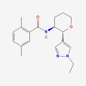 molecular formula C19H25N3O2 B6887478 N-[(2R,3S)-2-(1-ethylpyrazol-4-yl)oxan-3-yl]-2,5-dimethylbenzamide 