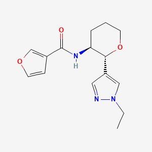 molecular formula C15H19N3O3 B6887506 N-[(2R,3S)-2-(1-ethylpyrazol-4-yl)oxan-3-yl]furan-3-carboxamide 