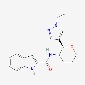 molecular formula C19H22N4O2 B6887515 N-[(2R,3S)-2-(1-ethylpyrazol-4-yl)oxan-3-yl]-1H-indole-2-carboxamide 