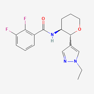 molecular formula C17H19F2N3O2 B6887521 N-[(2R,3S)-2-(1-ethylpyrazol-4-yl)oxan-3-yl]-2,3-difluorobenzamide 