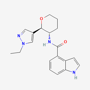 molecular formula C19H22N4O2 B6887522 N-[(2R,3S)-2-(1-ethylpyrazol-4-yl)oxan-3-yl]-1H-indole-4-carboxamide 