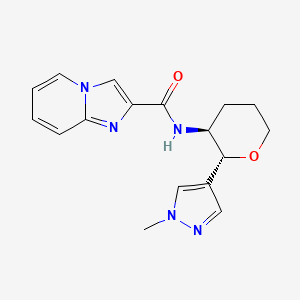 molecular formula C17H19N5O2 B6887523 N-[(2R,3S)-2-(1-methylpyrazol-4-yl)oxan-3-yl]imidazo[1,2-a]pyridine-2-carboxamide 