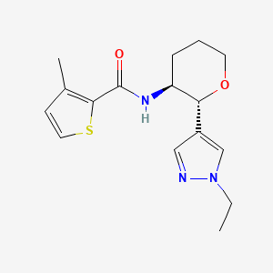 molecular formula C16H21N3O2S B6887554 N-[(2R,3S)-2-(1-ethylpyrazol-4-yl)oxan-3-yl]-3-methylthiophene-2-carboxamide 