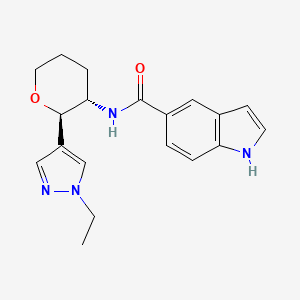 molecular formula C19H22N4O2 B6887557 N-[(2R,3S)-2-(1-ethylpyrazol-4-yl)oxan-3-yl]-1H-indole-5-carboxamide 