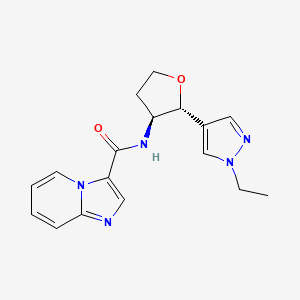molecular formula C17H19N5O2 B6887649 N-[(2R,3S)-2-(1-ethylpyrazol-4-yl)oxolan-3-yl]imidazo[1,2-a]pyridine-3-carboxamide 
