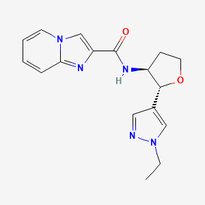 molecular formula C17H19N5O2 B6887674 N-[(2R,3S)-2-(1-ethylpyrazol-4-yl)oxolan-3-yl]imidazo[1,2-a]pyridine-2-carboxamide 