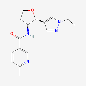 molecular formula C16H20N4O2 B6887719 N-[(2R,3S)-2-(1-ethylpyrazol-4-yl)oxolan-3-yl]-6-methylpyridine-3-carboxamide 