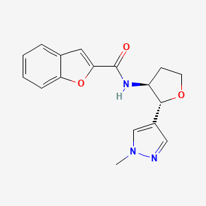 molecular formula C17H17N3O3 B6887733 N-[(2R,3S)-2-(1-methylpyrazol-4-yl)oxolan-3-yl]-1-benzofuran-2-carboxamide 
