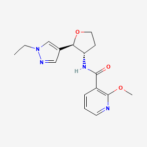 molecular formula C16H20N4O3 B6887767 N-[(2R,3S)-2-(1-ethylpyrazol-4-yl)oxolan-3-yl]-2-methoxypyridine-3-carboxamide 