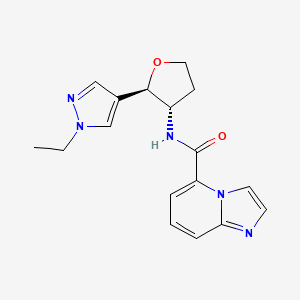 molecular formula C17H19N5O2 B6887840 N-[(2R,3S)-2-(1-ethylpyrazol-4-yl)oxolan-3-yl]imidazo[1,2-a]pyridine-5-carboxamide 