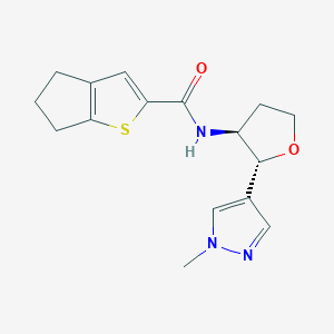 molecular formula C16H19N3O2S B6887857 N-[(2R,3S)-2-(1-methylpyrazol-4-yl)oxolan-3-yl]-5,6-dihydro-4H-cyclopenta[b]thiophene-2-carboxamide 