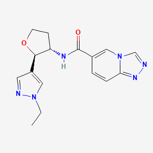 molecular formula C16H18N6O2 B6887861 N-[(2R,3S)-2-(1-ethylpyrazol-4-yl)oxolan-3-yl]-[1,2,4]triazolo[4,3-a]pyridine-6-carboxamide 