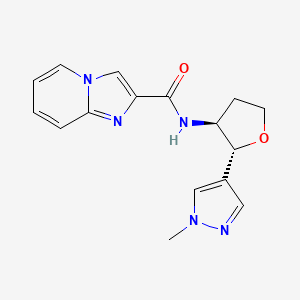 molecular formula C16H17N5O2 B6887898 N-[(2R,3S)-2-(1-methylpyrazol-4-yl)oxolan-3-yl]imidazo[1,2-a]pyridine-2-carboxamide 