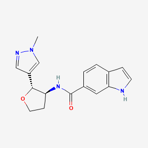 molecular formula C17H18N4O2 B6887902 N-[(2R,3S)-2-(1-methylpyrazol-4-yl)oxolan-3-yl]-1H-indole-6-carboxamide 