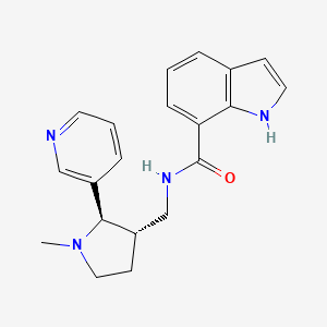 molecular formula C20H22N4O B6887927 N-[[(2R,3S)-1-methyl-2-pyridin-3-ylpyrrolidin-3-yl]methyl]-1H-indole-7-carboxamide 