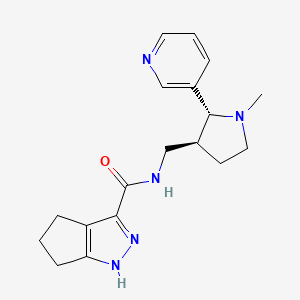 molecular formula C18H23N5O B6887955 N-[[(2R,3S)-1-methyl-2-pyridin-3-ylpyrrolidin-3-yl]methyl]-1,4,5,6-tetrahydrocyclopenta[c]pyrazole-3-carboxamide 