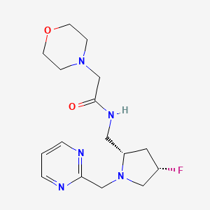 molecular formula C16H24FN5O2 B6887992 N-[[(2S,4S)-4-fluoro-1-(pyrimidin-2-ylmethyl)pyrrolidin-2-yl]methyl]-2-morpholin-4-ylacetamide 