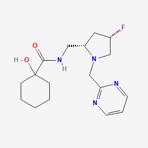 molecular formula C17H25FN4O2 B6888035 N-[[(2S,4S)-4-fluoro-1-(pyrimidin-2-ylmethyl)pyrrolidin-2-yl]methyl]-1-hydroxycyclohexane-1-carboxamide 