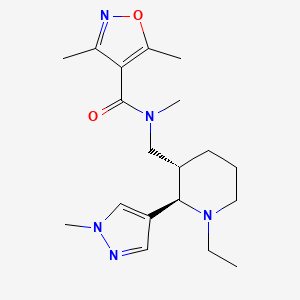 molecular formula C19H29N5O2 B6888049 N-[[(2R,3S)-1-ethyl-2-(1-methylpyrazol-4-yl)piperidin-3-yl]methyl]-N,3,5-trimethyl-1,2-oxazole-4-carboxamide 