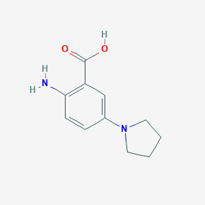 molecular formula C11H14N2O2 B068881 2-Amino-5-pyrrolidinobenzoic acid CAS No. 159526-21-3