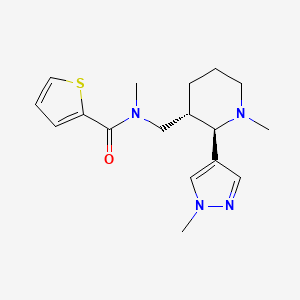 molecular formula C17H24N4OS B6888100 N-methyl-N-[[(2R,3S)-1-methyl-2-(1-methylpyrazol-4-yl)piperidin-3-yl]methyl]thiophene-2-carboxamide 
