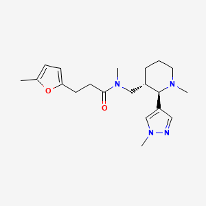 molecular formula C20H30N4O2 B6888122 N-methyl-3-(5-methylfuran-2-yl)-N-[[(2R,3S)-1-methyl-2-(1-methylpyrazol-4-yl)piperidin-3-yl]methyl]propanamide 