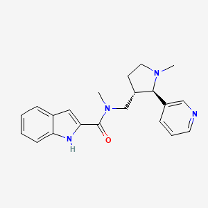 molecular formula C21H24N4O B6888163 N-methyl-N-[[(2R,3S)-1-methyl-2-pyridin-3-ylpyrrolidin-3-yl]methyl]-1H-indole-2-carboxamide 