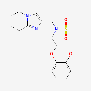 molecular formula C18H25N3O4S B6888242 N-[2-(2-methoxyphenoxy)ethyl]-N-(5,6,7,8-tetrahydroimidazo[1,2-a]pyridin-2-ylmethyl)methanesulfonamide 