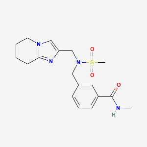 molecular formula C18H24N4O3S B6888249 N-methyl-3-[[methylsulfonyl(5,6,7,8-tetrahydroimidazo[1,2-a]pyridin-2-ylmethyl)amino]methyl]benzamide 