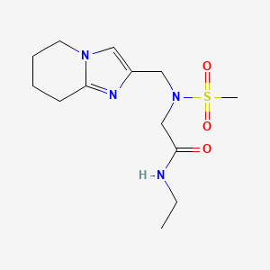 molecular formula C13H22N4O3S B6888260 N-ethyl-2-[methylsulfonyl(5,6,7,8-tetrahydroimidazo[1,2-a]pyridin-2-ylmethyl)amino]acetamide 
